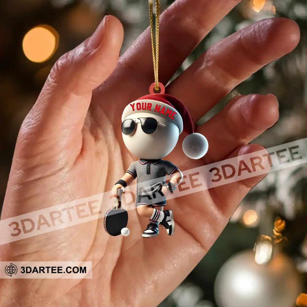 Ping Pong Player Decor Christmas Ornament Personalized Ornament Ornament