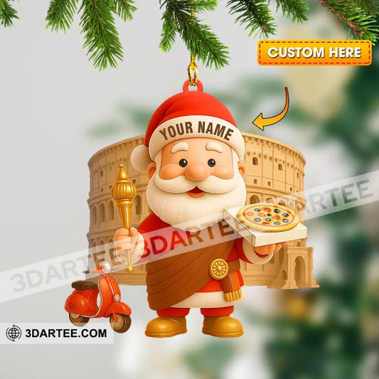 Pizza Santa Home Decor Christmas Ornament Personalized Ornament 3.54’’ / 1 Ornament Ornament