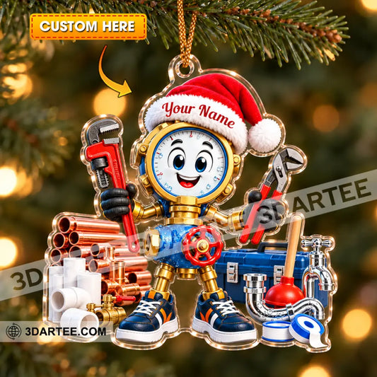 Plumber Home Decor Christmas Ornament Personalized Ornament - 3.54’’ / 1 Ornament - Ornament