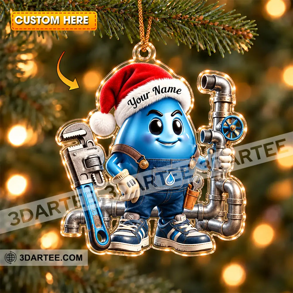 Plumber Home Decor Christmas Ornament Personalized Ornament - 3.54’’ / 1 Ornament - Ornament