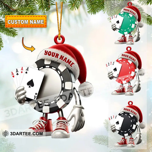 Poker Casino Christmas Ornament Personalized Ornament 3.54’’ / 1 Ornament Ornament