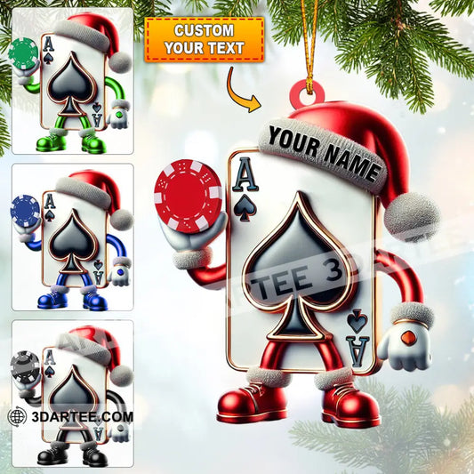 Poker Home Decor Christmas Ornament Personalized Ornament 3.54’’ / 1 Ornament Ornament