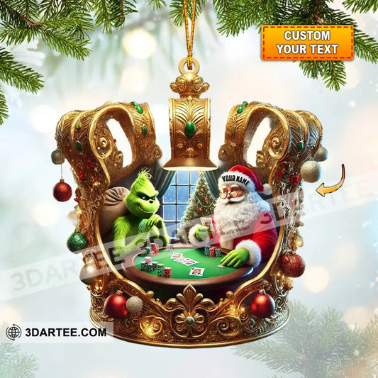 Poker King Santa Home Decor Christmas Ornament Personalized Ornament 3.54’’ / 1 Ornament Ornament