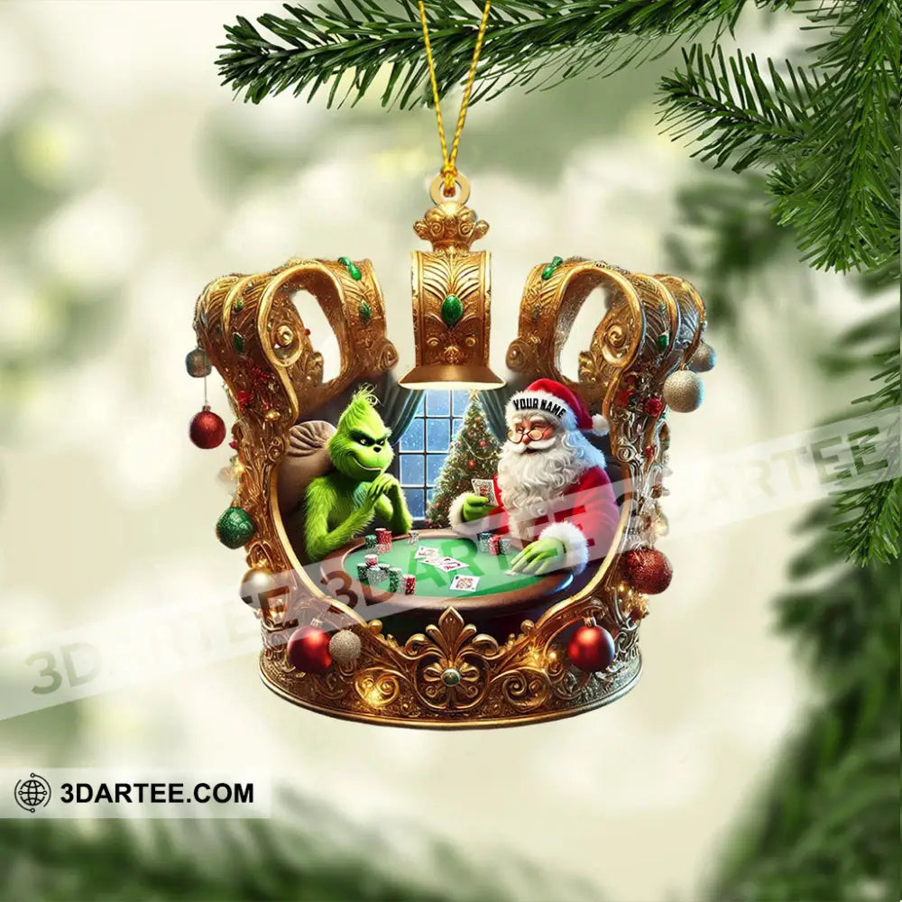 Poker King Santa Home Decor Christmas Ornament Personalized Ornament Ornament
