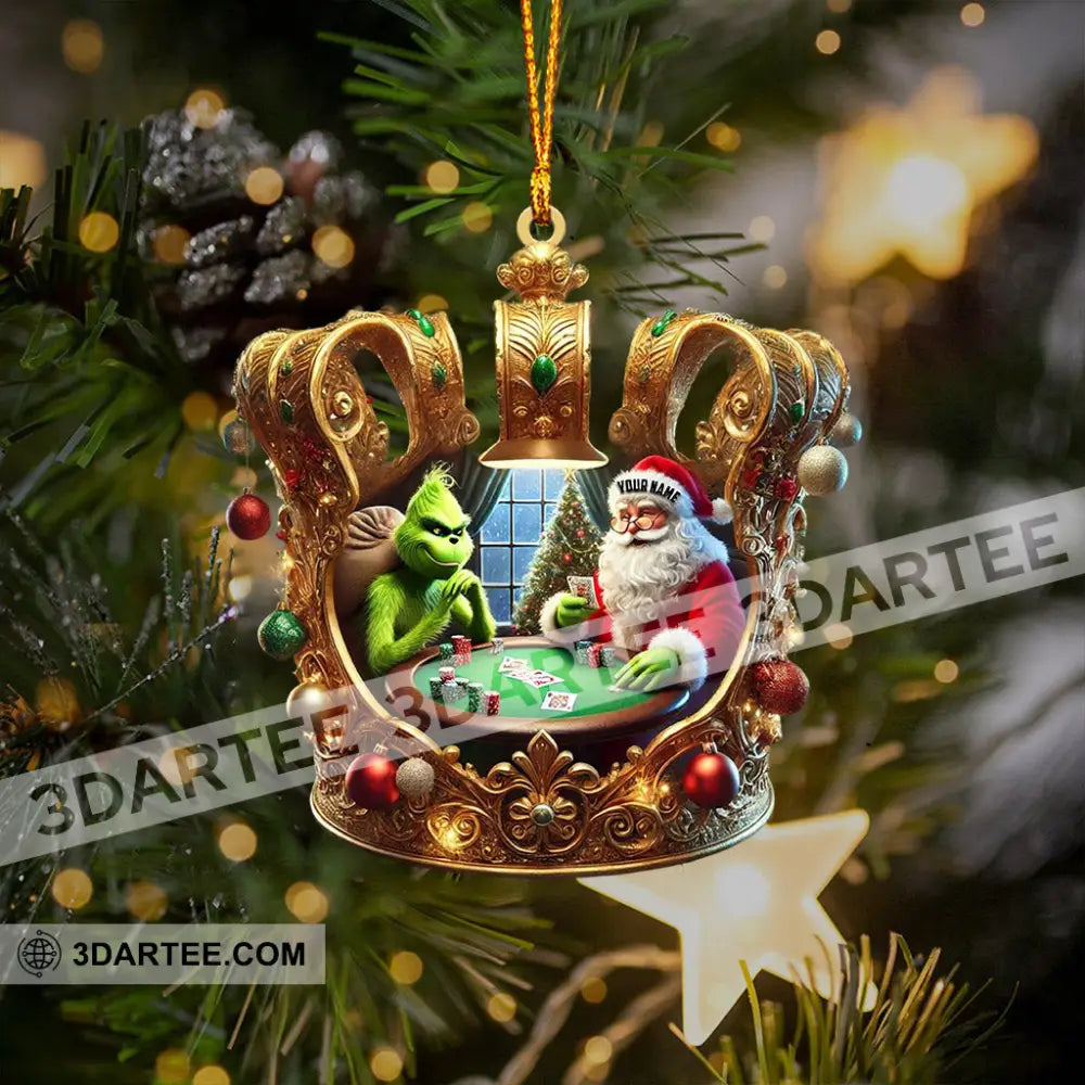 Poker King Santa Home Decor Christmas Ornament Personalized Ornament Ornament