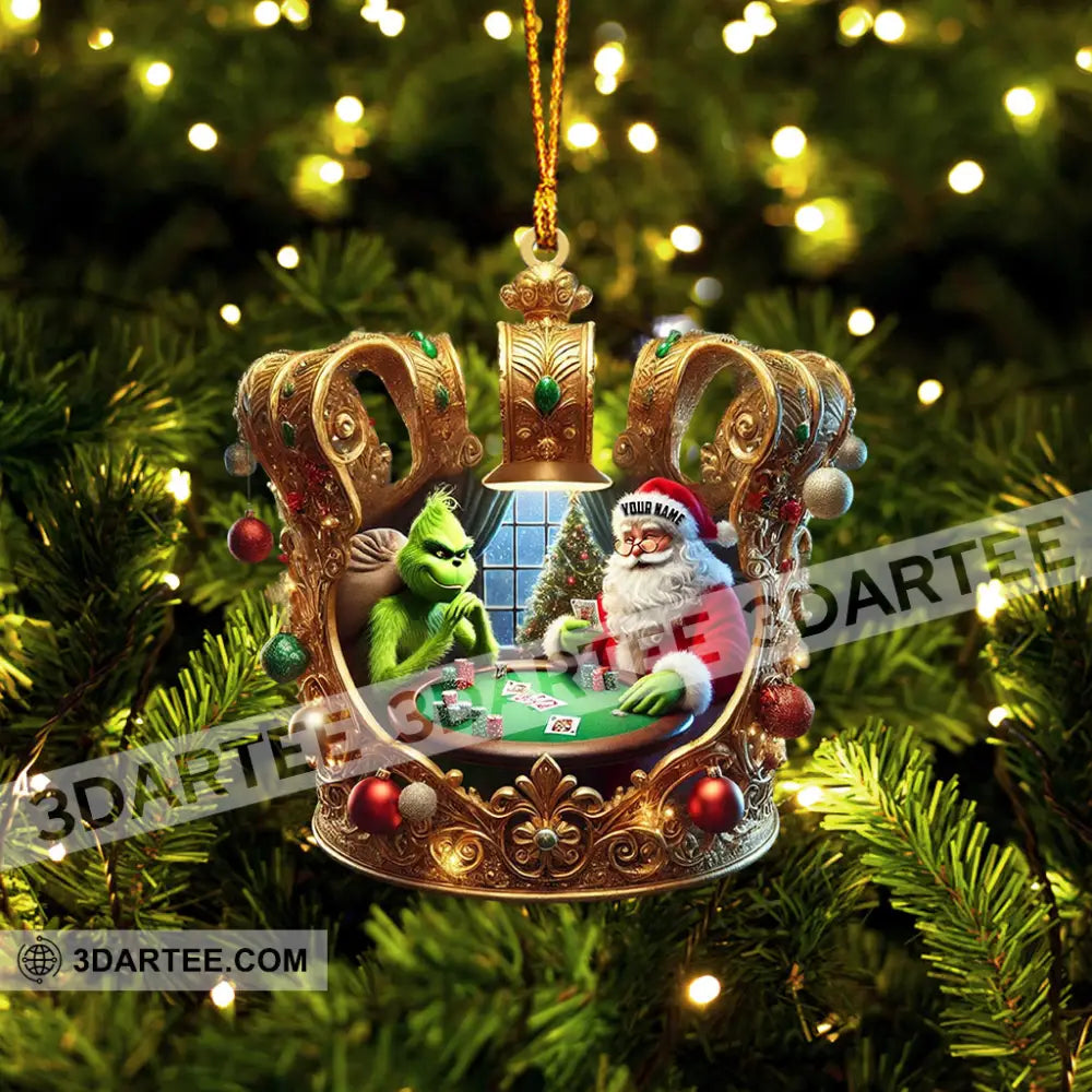Poker King Santa Home Decor Christmas Ornament Personalized Ornament Ornament