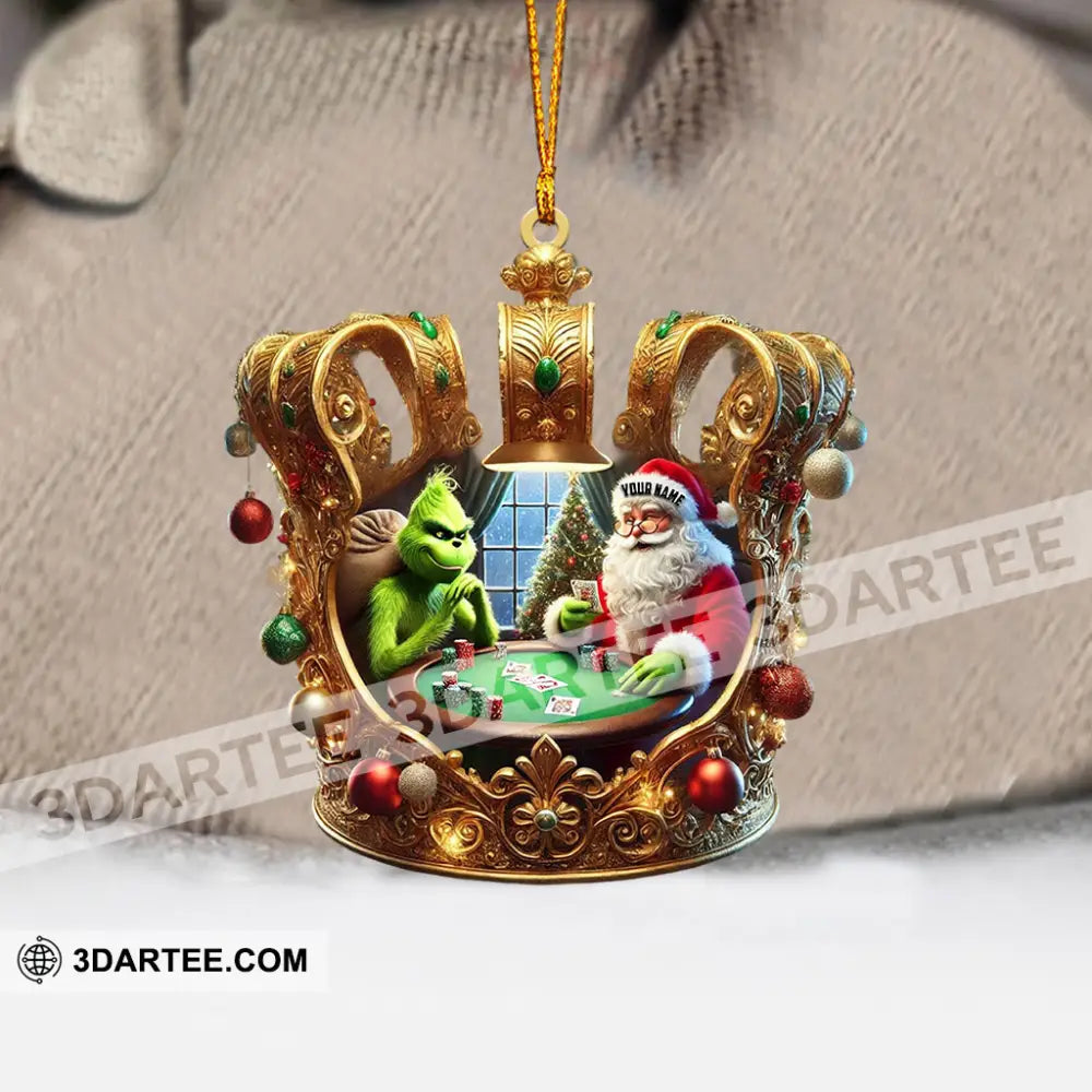 Poker King Santa Home Decor Christmas Ornament Personalized Ornament Ornament