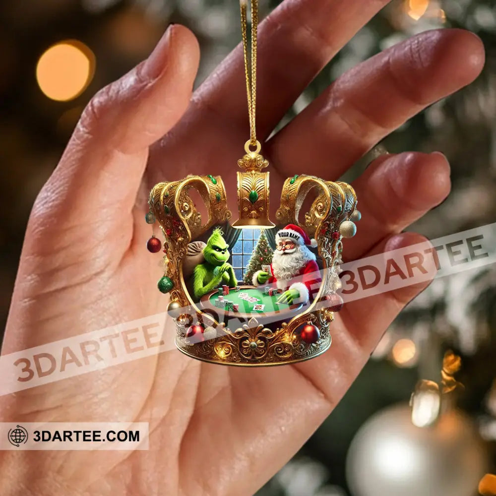 Poker King Santa Home Decor Christmas Ornament Personalized Ornament Ornament