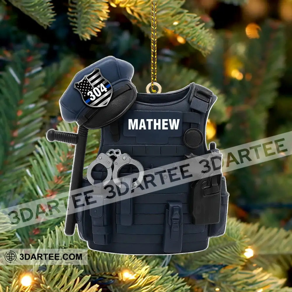Police Home Decor Christmas Ornament Personalized Ornament Ornament
