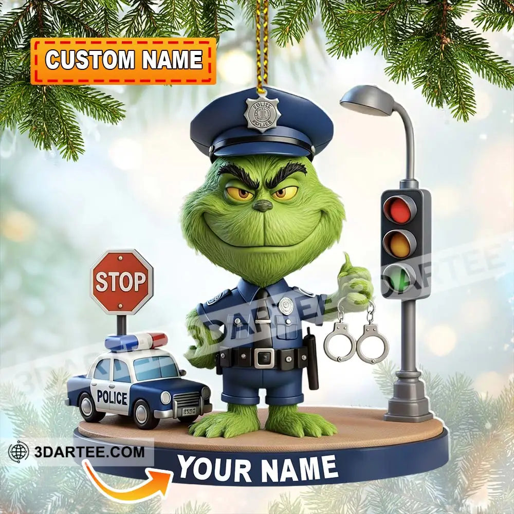 Police Home Decor Christmas Ornament Personalized Ornament 3.54’’ / 1 Ornament Ornament