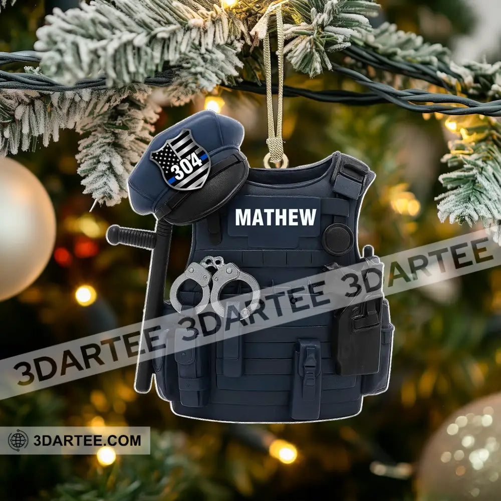 Police Home Decor Christmas Ornament Personalized Ornament Ornament