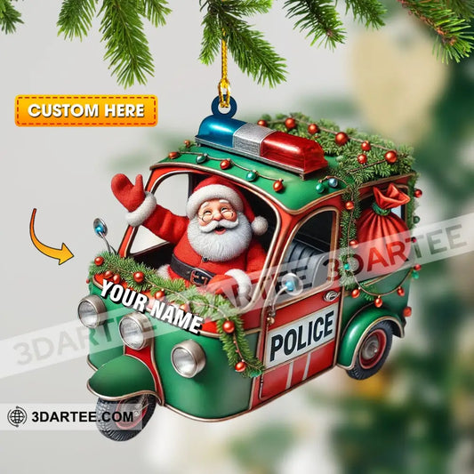 Police Santa Home Decor Christmas Ornament Personalized Ornament 3.54’’ / 1 Ornament Ornament