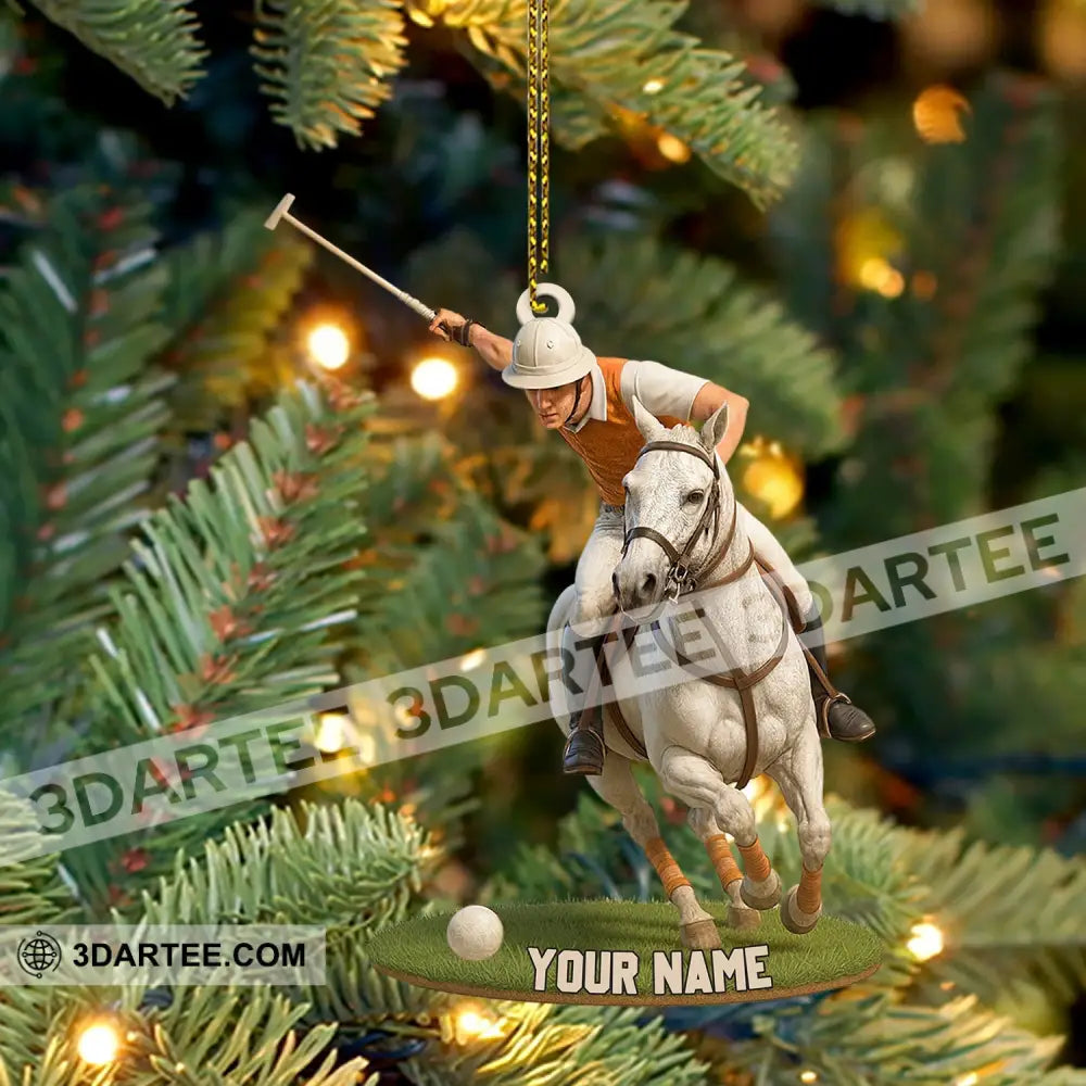Polo Player On Horse Home Decor Christmas Ornament Personalized Ornament Ornament