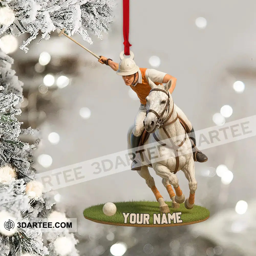 Polo Player On Horse Home Decor Christmas Ornament Personalized Ornament Ornament