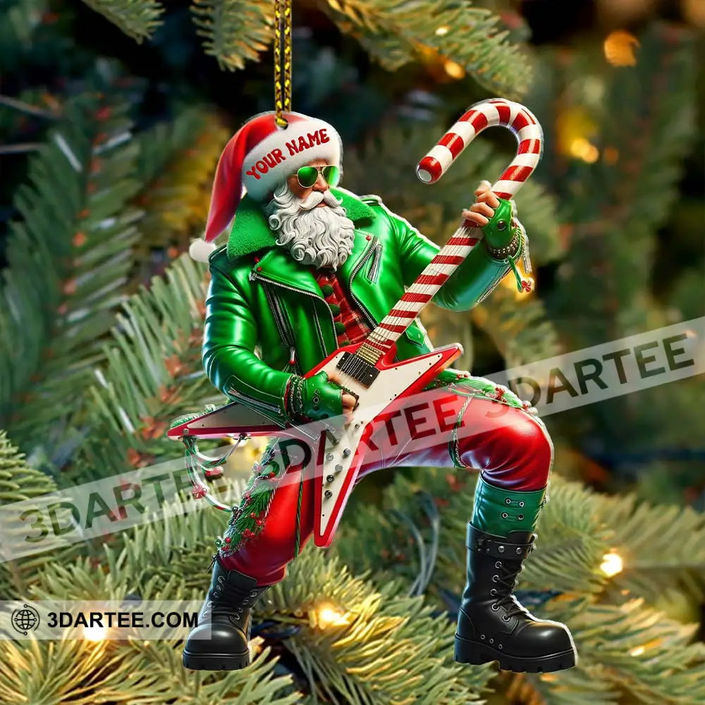 Rock Star Santa Home Decor Christmas Ornament Personalized Ornament Ornament