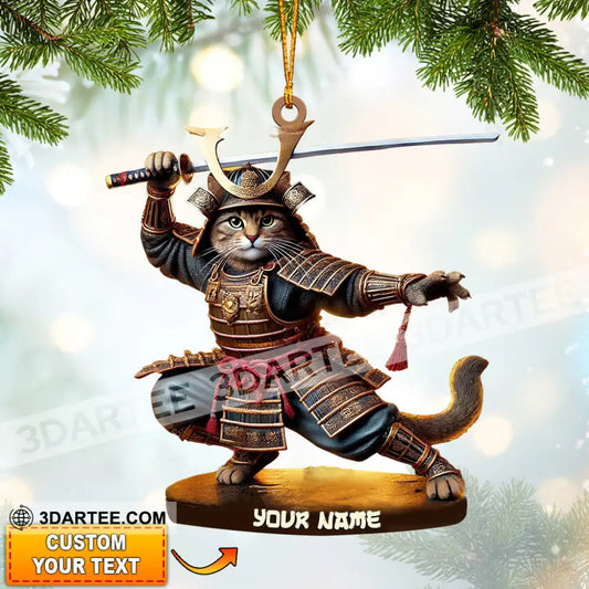 Samurai Cat Christmas Home Decor Christmas Ornament Personalized Ornament Ornament
