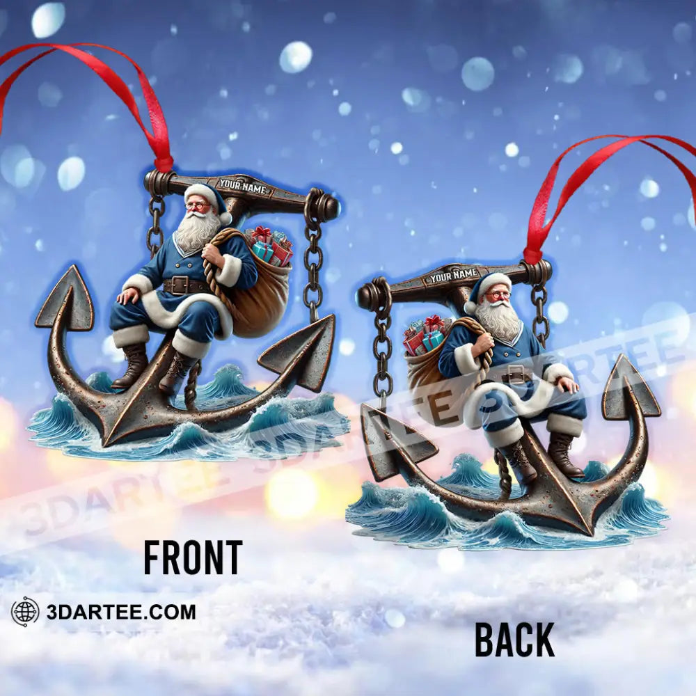Santa Anchor Home Decor Christmas Ornament Personalized Ornament Ornament