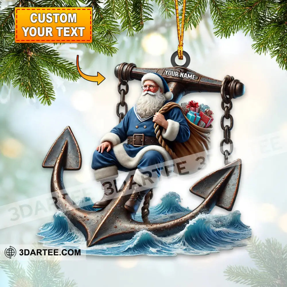 Santa Anchor Home Decor Christmas Ornament Personalized Ornament 3.54’’ / 1 Ornament Ornament