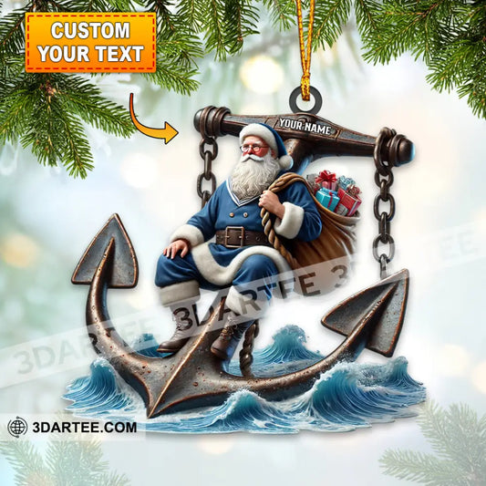Santa Anchor Home Decor Christmas Ornament Personalized Ornament 3.54’’ / 1 Ornament Ornament