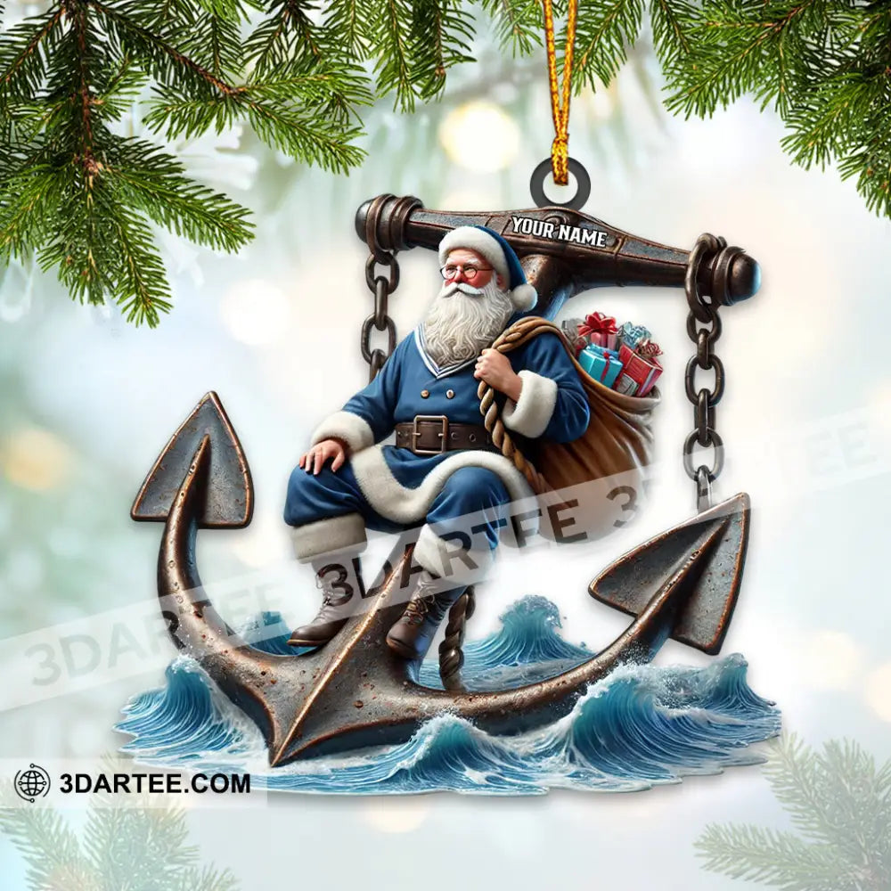 Santa Anchor Home Decor Christmas Ornament Personalized Ornament Ornament
