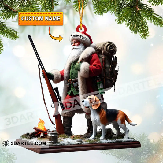 Santa And Dog Christmas Ornament Personalized Ornament Ornament