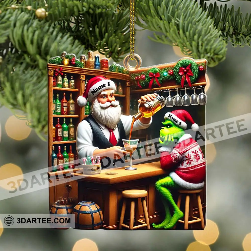 Santa And ELF Bar Christmas Ornament Personalized Ornament Ornament