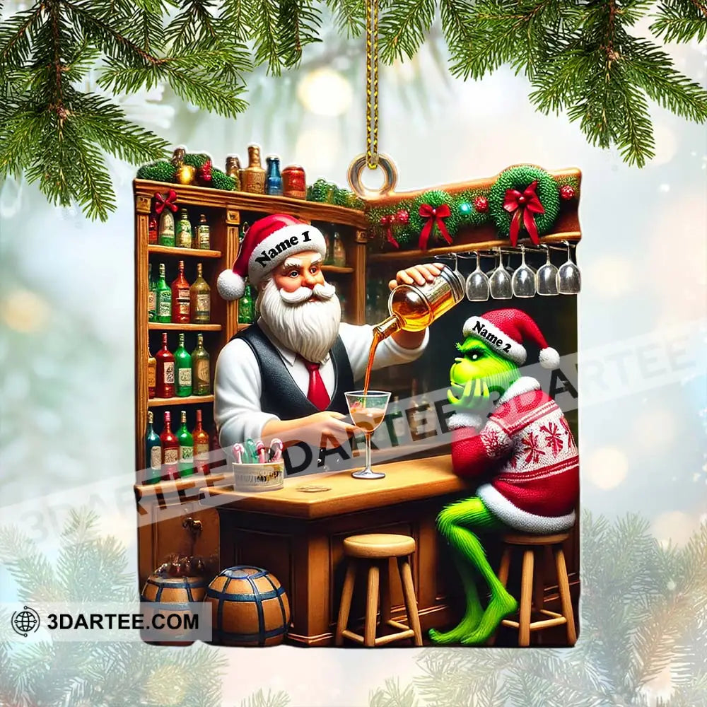 Santa And ELF Bar Christmas Ornament Personalized Ornament Ornament