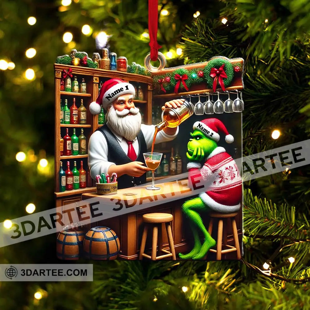 Santa And ELF Bar Christmas Ornament Personalized Ornament Ornament