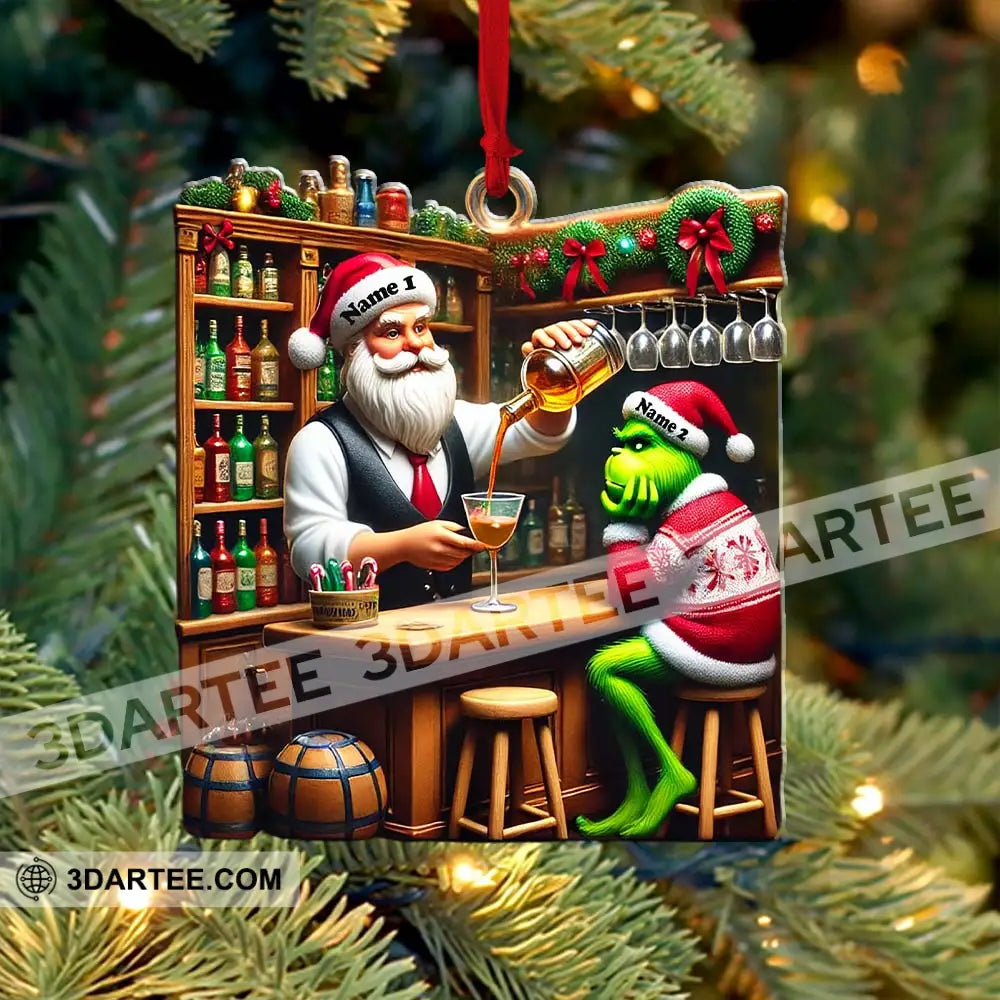 Santa And ELF Bar Christmas Ornament Personalized Ornament Ornament