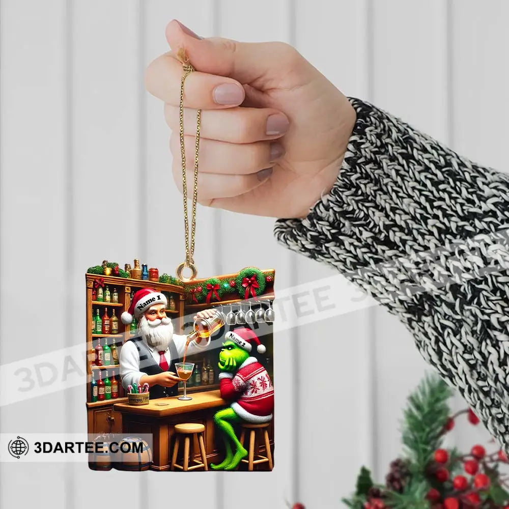 Santa And ELF Bar Christmas Ornament Personalized Ornament Ornament
