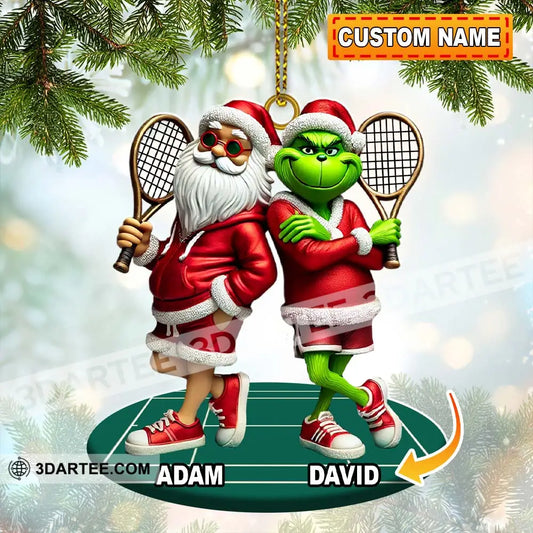 Santa And ELF Christmas Ornament Personalized Ornament Tennis Christmas Gift 3.54’’ / 1 Ornament Ornament