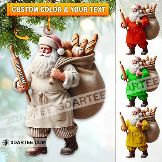 Santa Baker Home Decor Christmas Ornament Personalized Ornament 3.54’’ / 1 Ornament Ornament