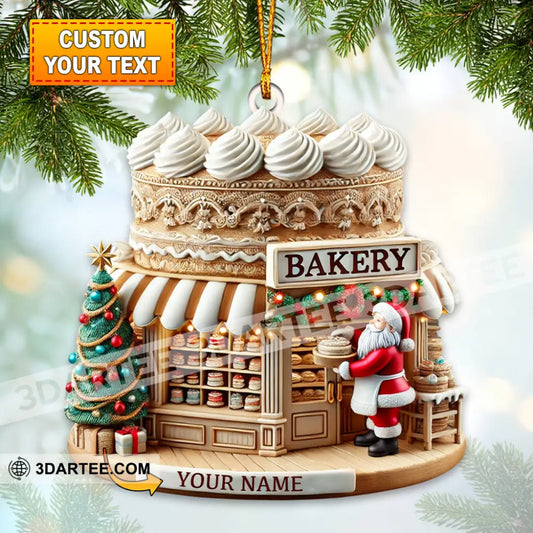 Santa Bakery Christmas Ornament Personalized Ornament 3.54’’ / 1 Ornament Ornament