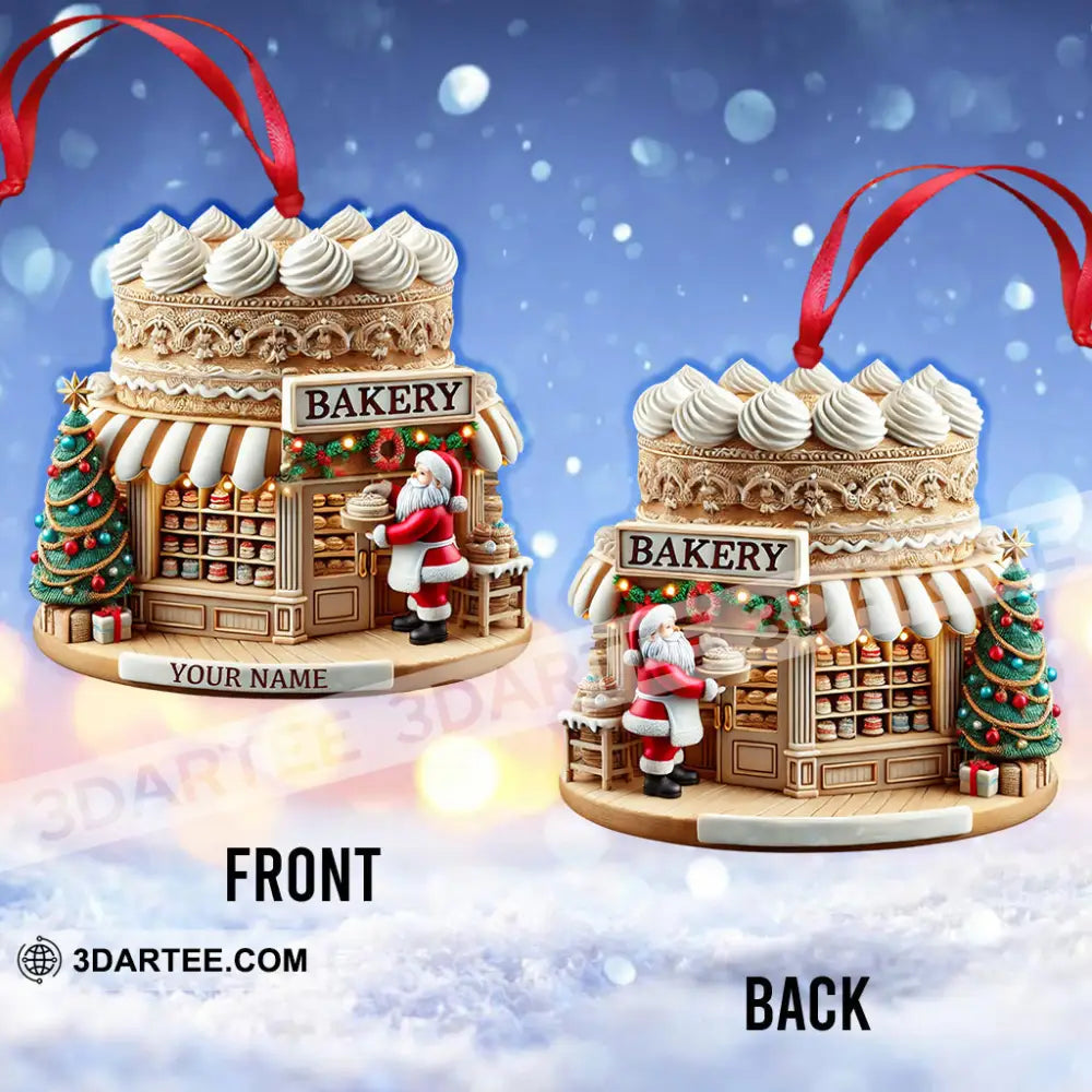 Santa Bakery Christmas Ornament Personalized Ornament Ornament