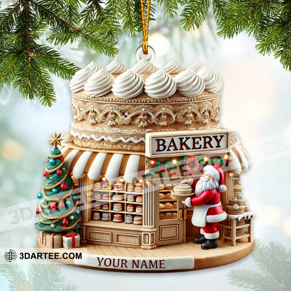 Santa Bakery Christmas Ornament Personalized Ornament Ornament