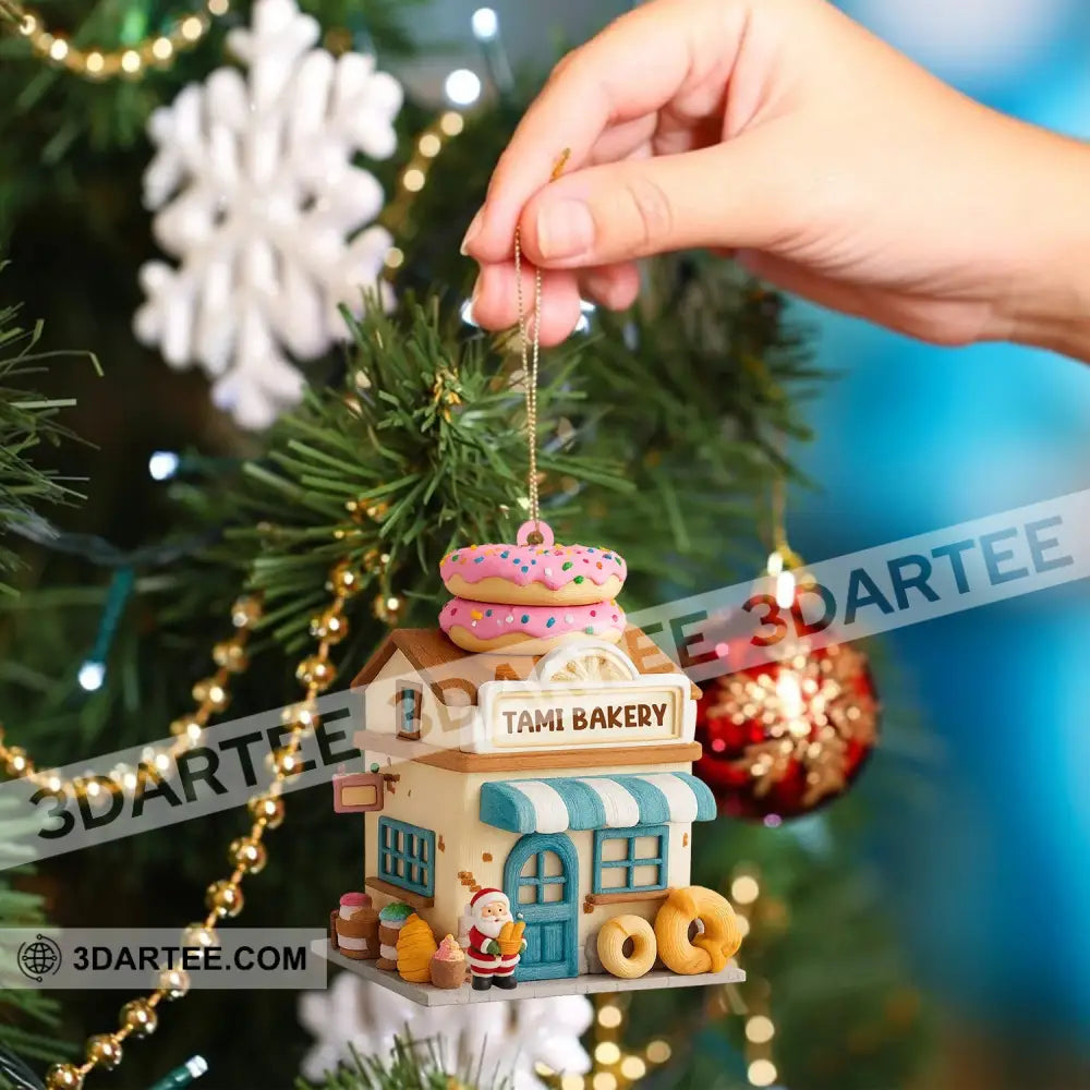 Santa Bakery Shop Home Decor Christmas Ornament Personalized Ornament Ornament