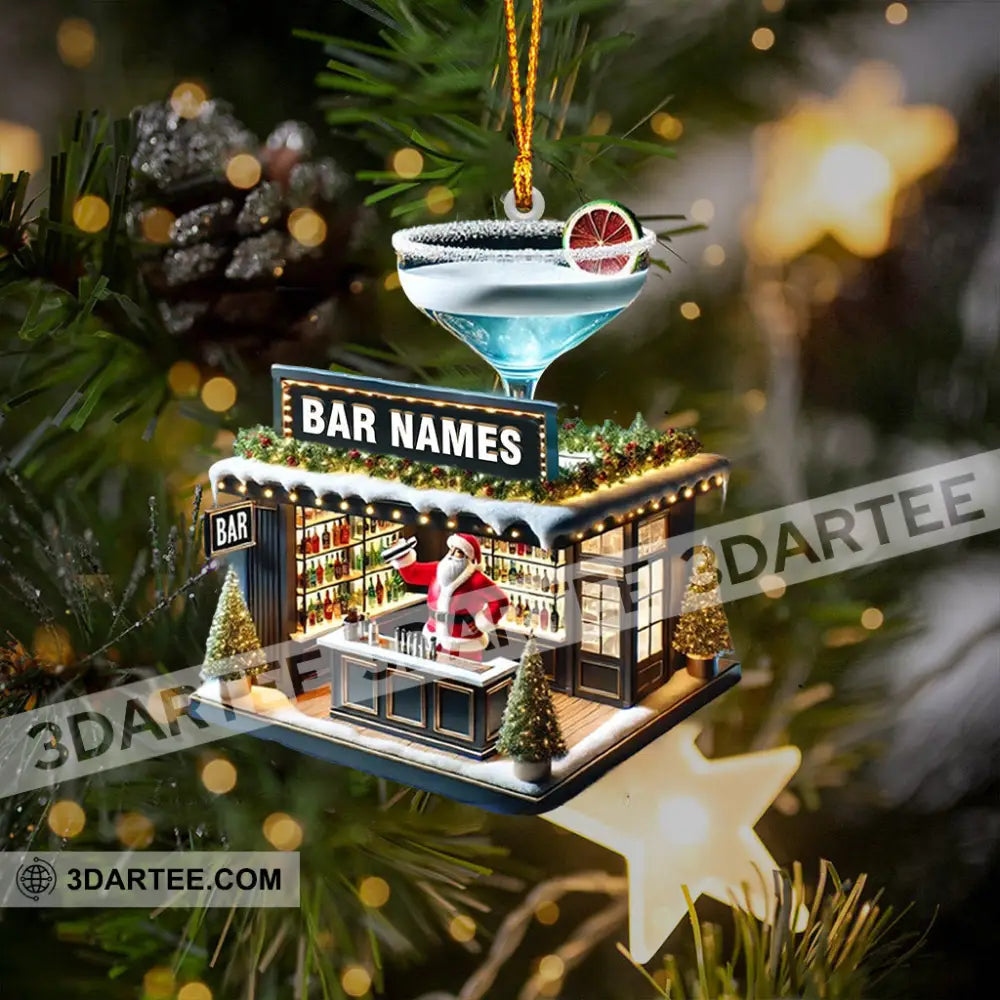 Santa Bar Home Decor Christmas Ornament Personalized Ornament 3.54’’ / 1 Ornament Ornament