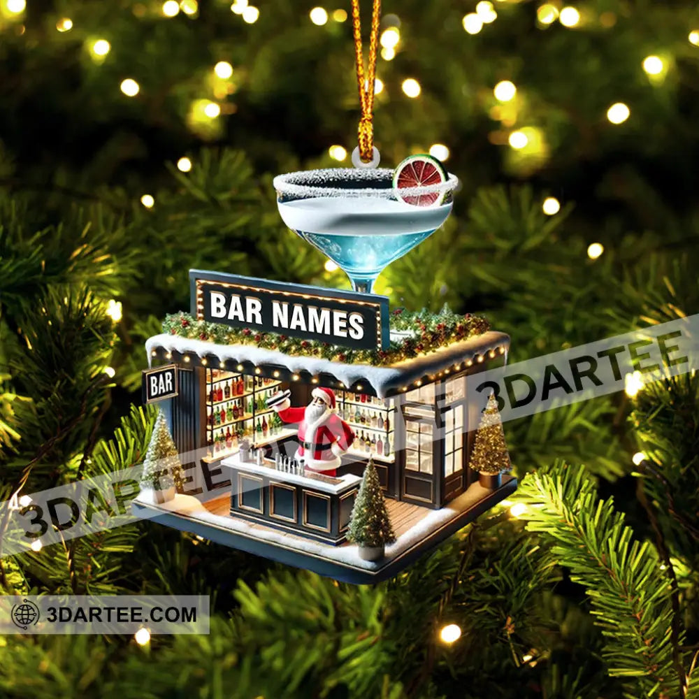 Santa Bar Home Decor Christmas Ornament Personalized Ornament Ornament