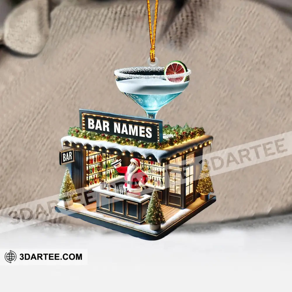 Santa Bar Home Decor Christmas Ornament Personalized Ornament Ornament