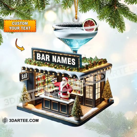 Santa Bar Home Decor Christmas Ornament Personalized Ornament Ornament