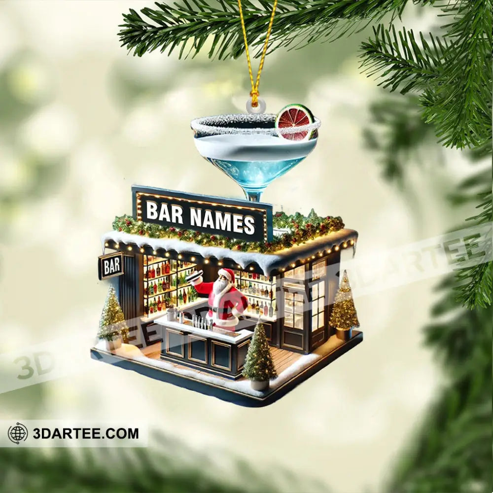 Santa Bar Home Decor Christmas Ornament Personalized Ornament Ornament