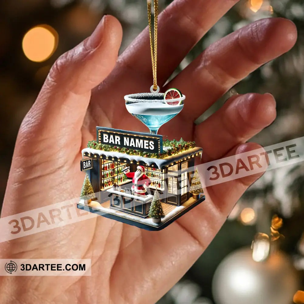 Santa Bar Home Decor Christmas Ornament Personalized Ornament Ornament