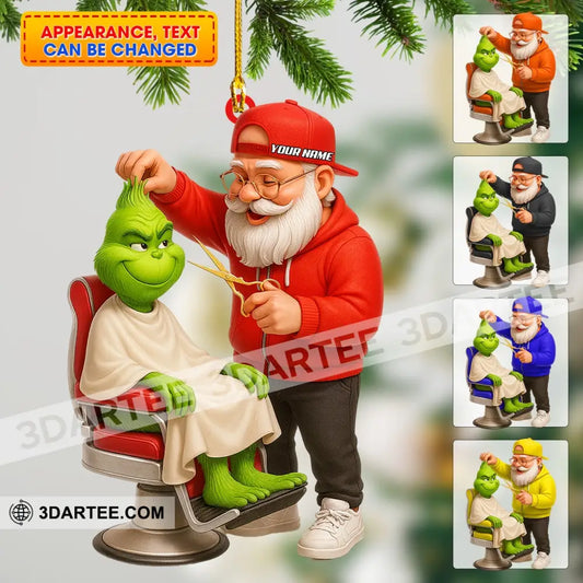 Santa Barber Christmas Home Decor Christmas Ornament Personalized Ornament 3.54’’ / 1 Ornament Ornament