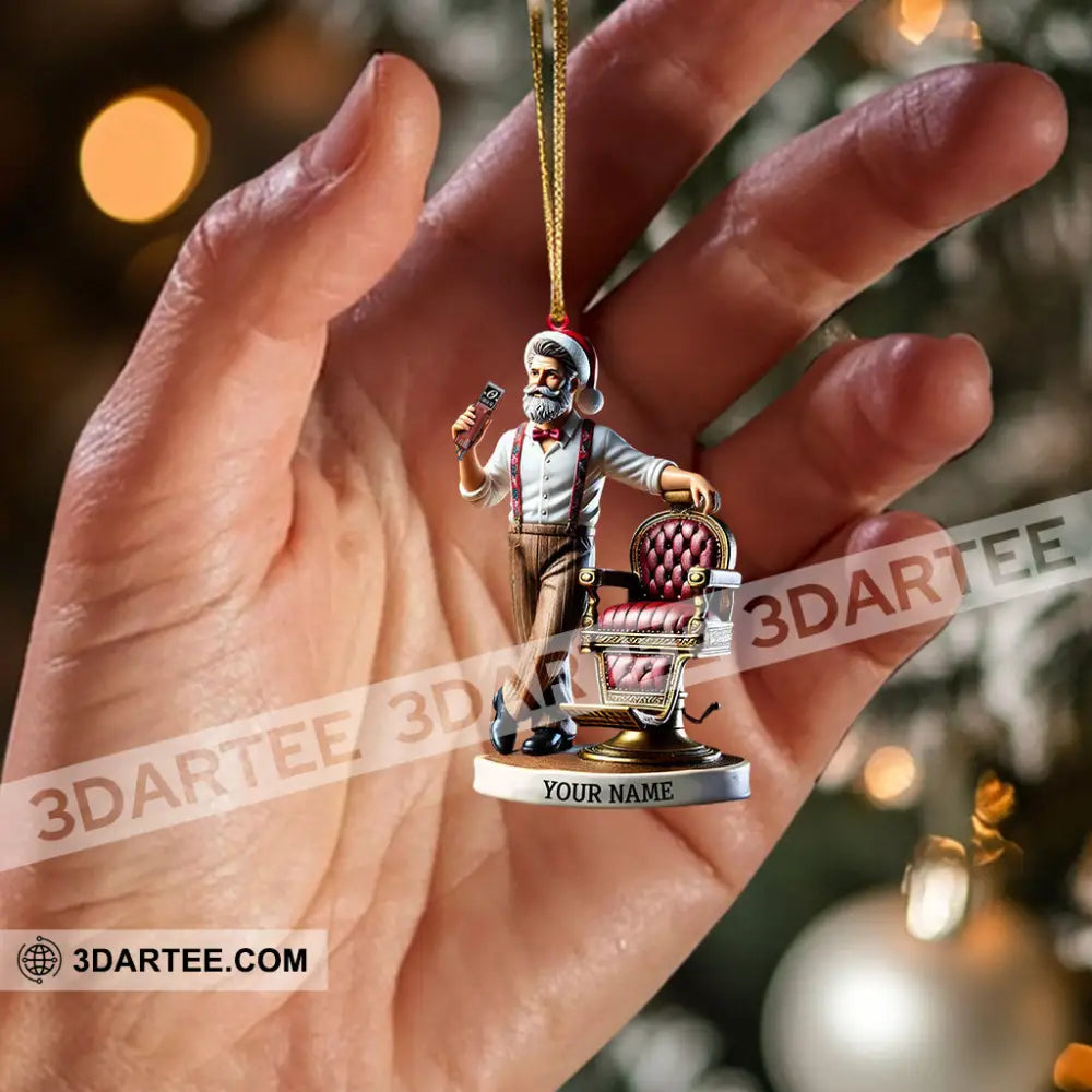 Santa Barber Christmas Ornament Personalized Ornament Ornament