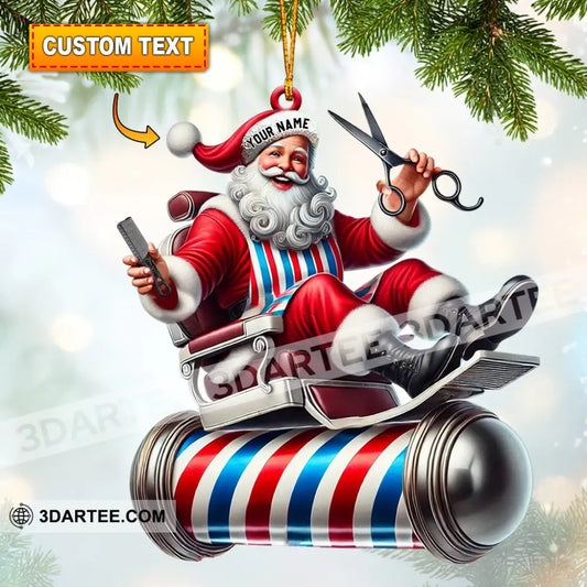 Santa Barber Home Decor Christmas Ornament Personalized Ornament 3.54’’ / 1 Ornament Ornament