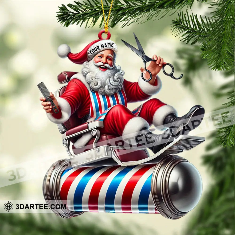 Santa Barber Home Decor Christmas Ornament Personalized Ornament Ornament