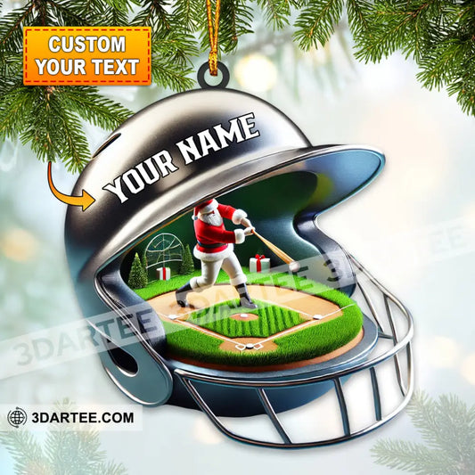 Santa Baseball Home Decor Christmas Ornament Personalized Ornament 3.54’’ / 1 Ornament Ornament