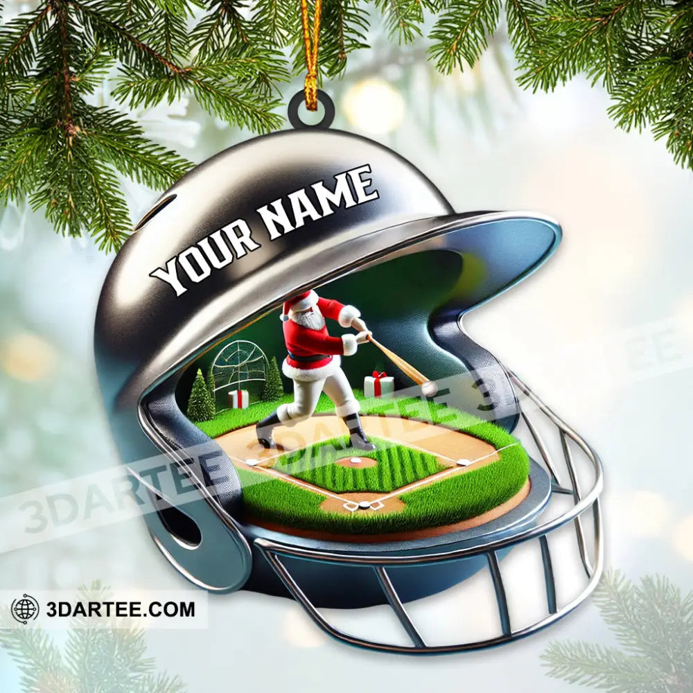 Santa Baseball Home Decor Christmas Ornament Personalized Ornament Ornament