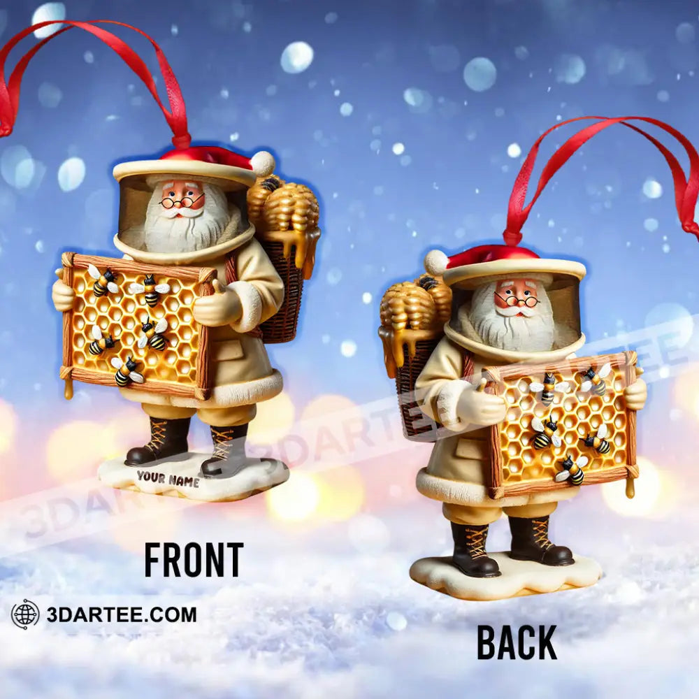 Santa Beekeeper Christmas Ornament Personalized Ornament Ornament