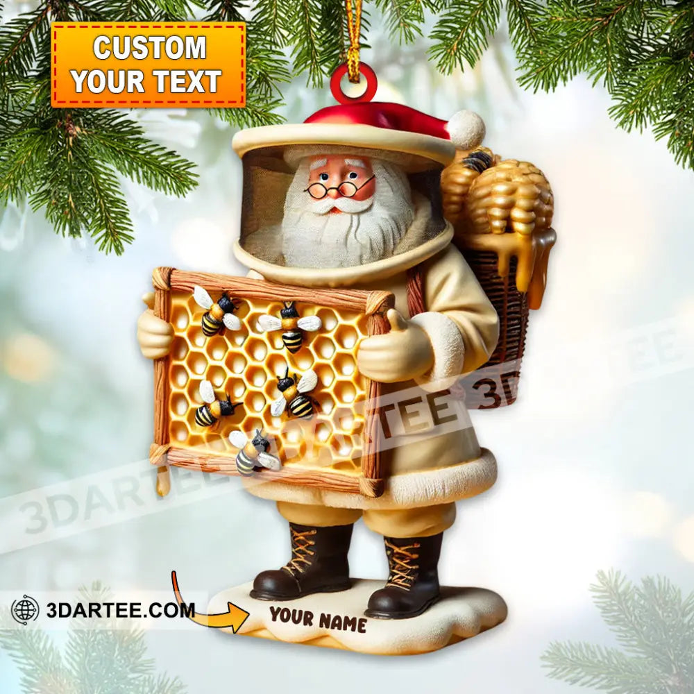 Santa Beekeeper Christmas Ornament Personalized Ornament 3.54’’ / 1 Ornament Ornament